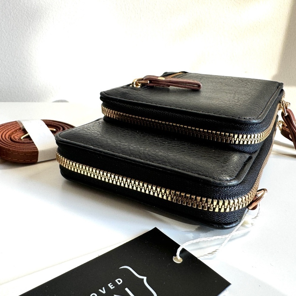 Black and Brown Crossbody Bag - Picture 3 of 9